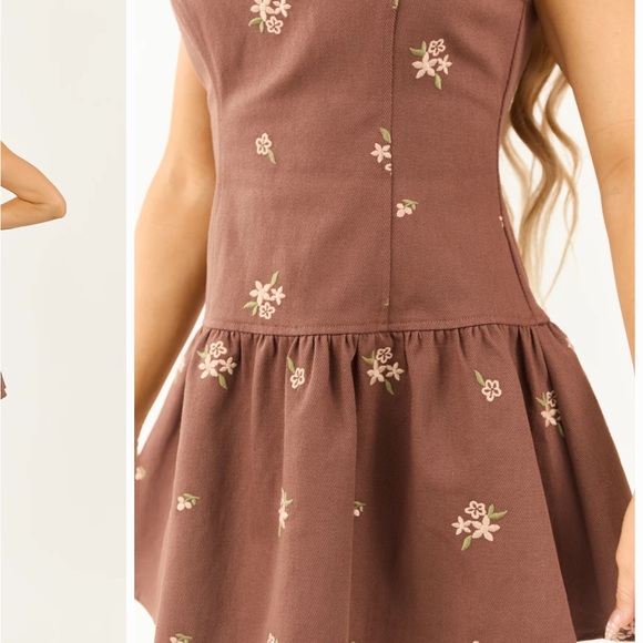 Le Lis Brown Floral Mini Dress - Picture 2 of 4